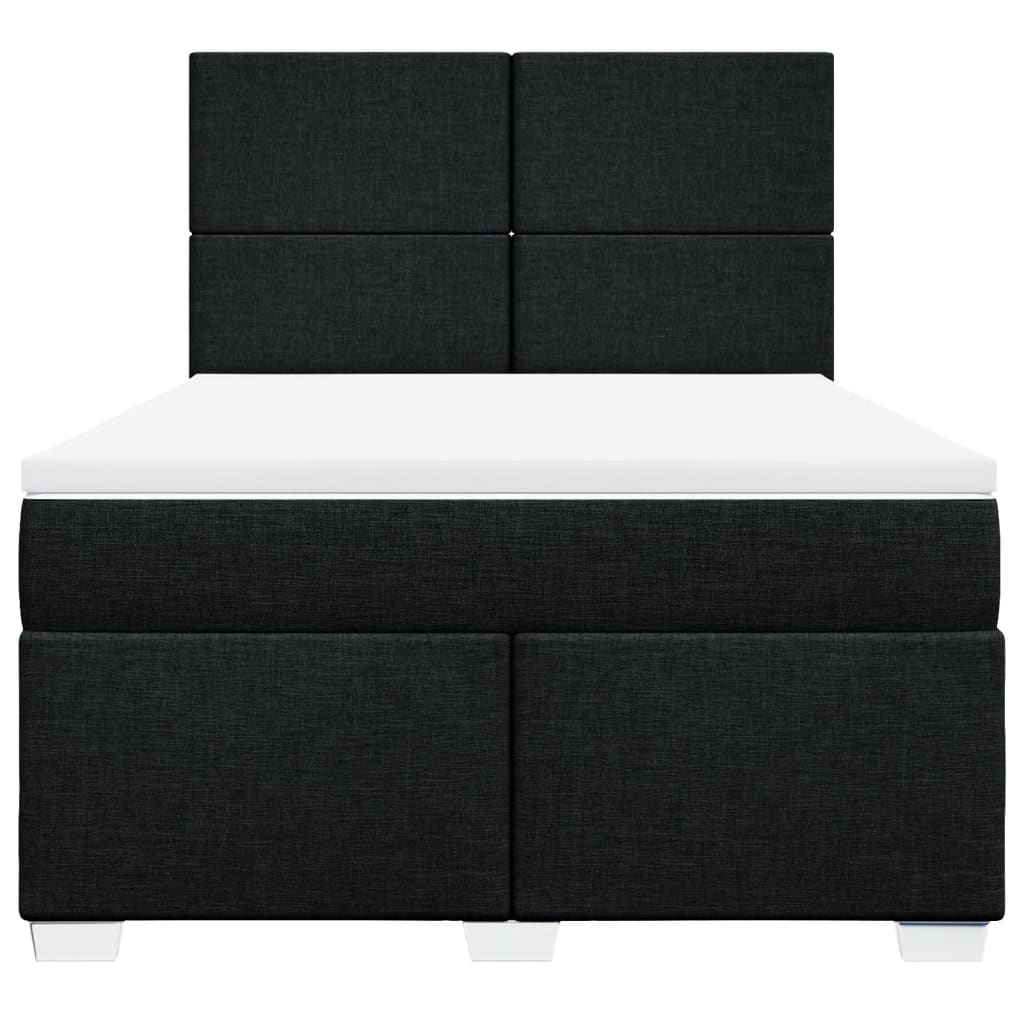 Sommier à lattes de lit avec matelas Noir 140x200 cm Tissu - XIOS