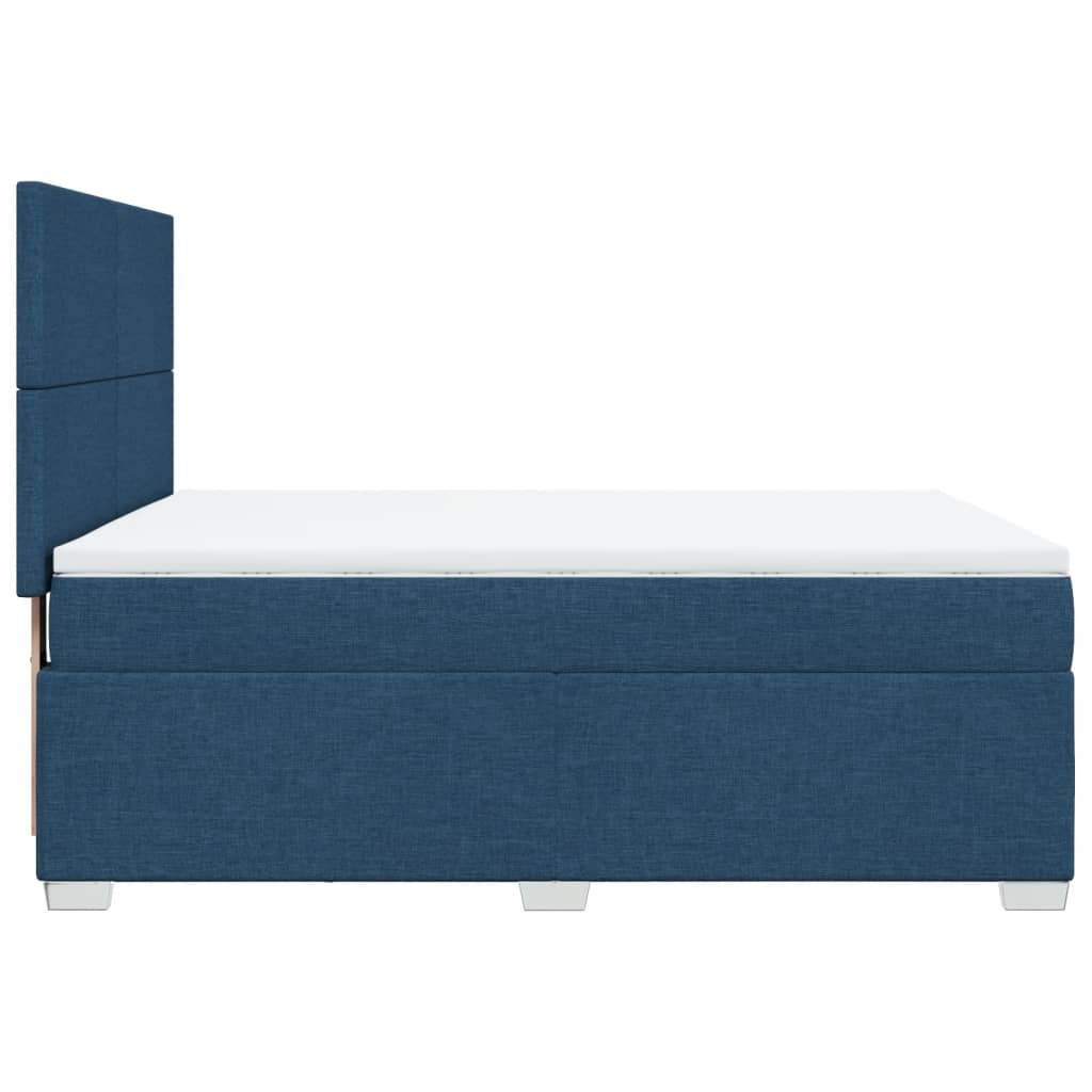 Sommier à lattes de lit avec matelas Bleu 140x200 cm Tissu - XIOS
