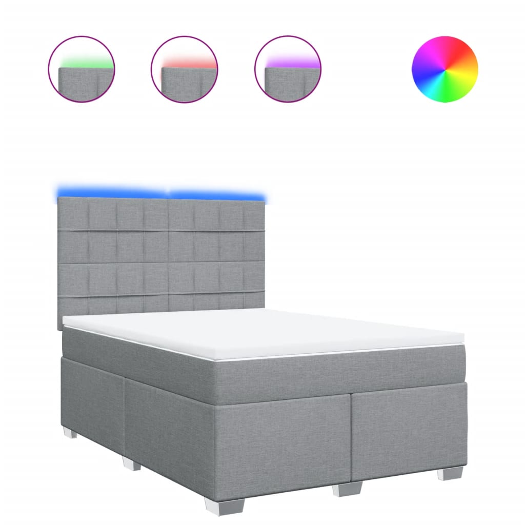 Sommier à lattes de lit avec matelas Gris clair 140x200cm Tissu - XIOS