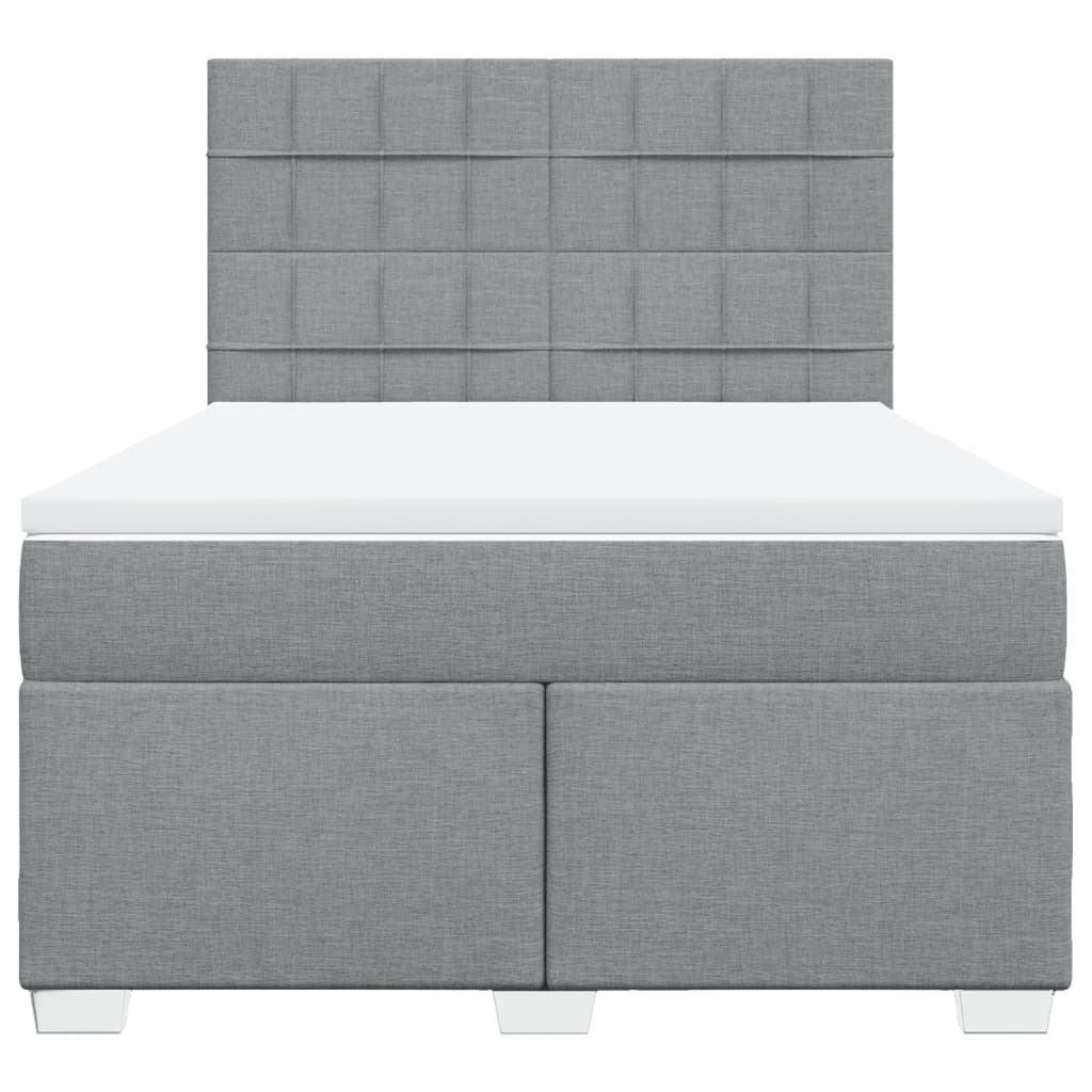 Sommier à lattes de lit avec matelas Gris clair 140x200cm Tissu - XIOS