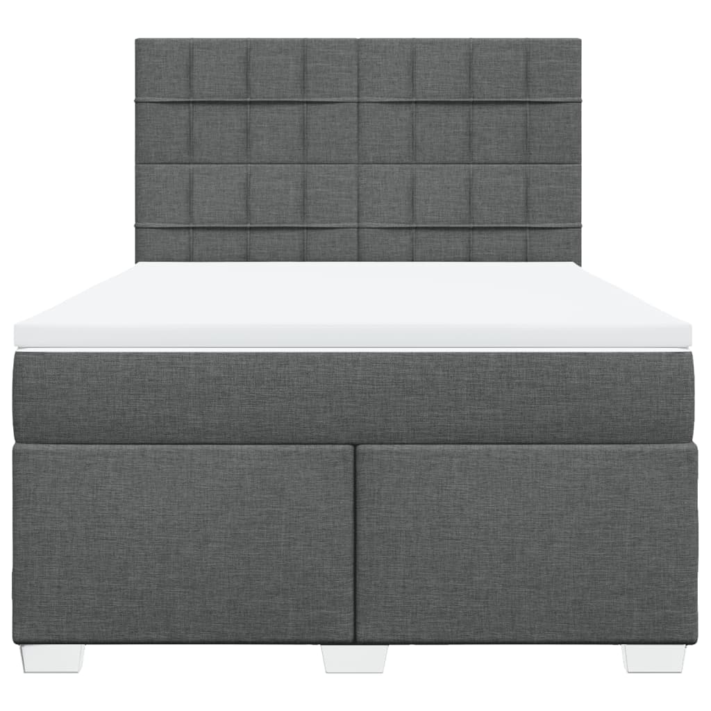 Sommier à lattes de lit avec matelas Gris foncé 140x200cm Tissu - XIOS