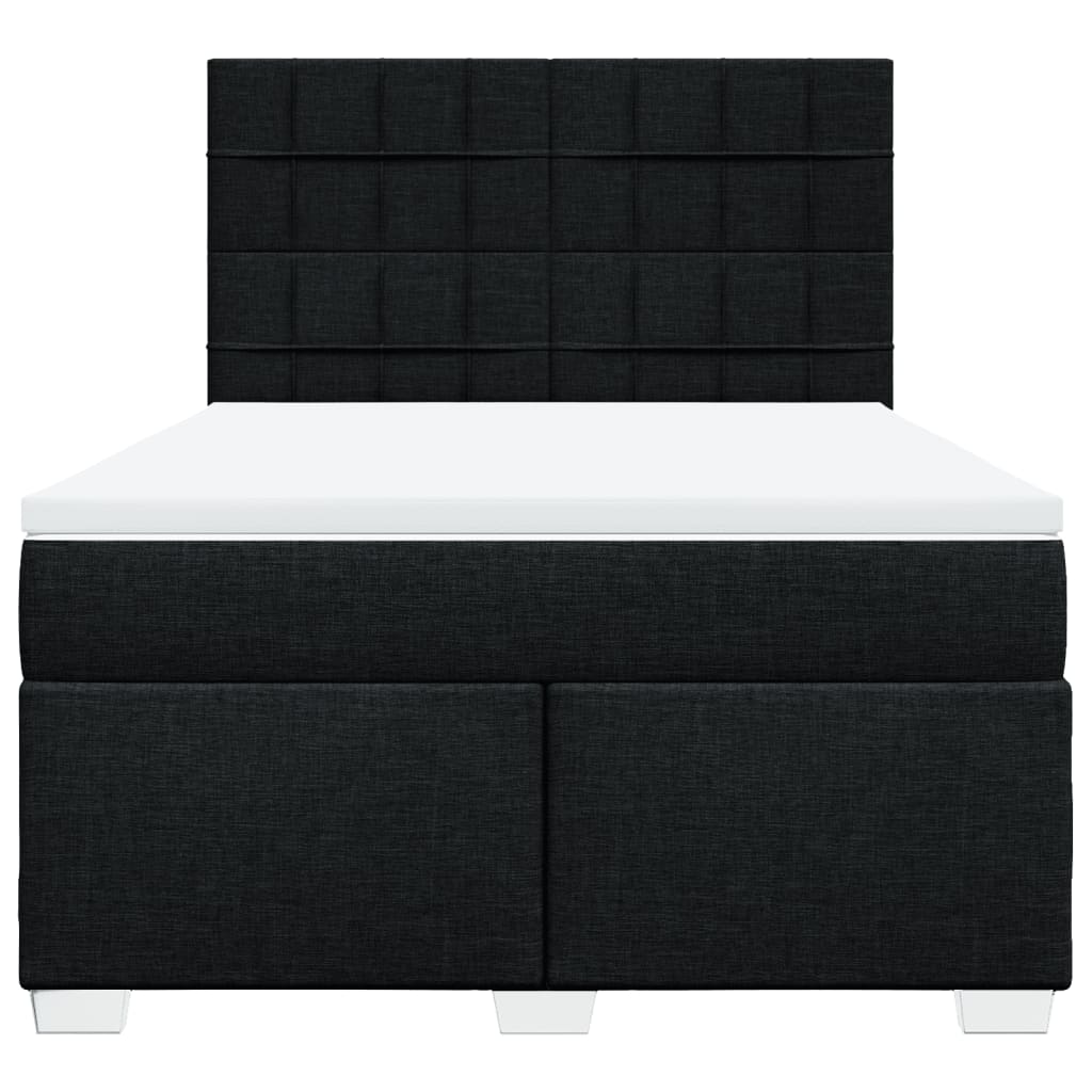 Sommier à lattes de lit avec matelas Noir 140x200 cm Tissu - XIOS