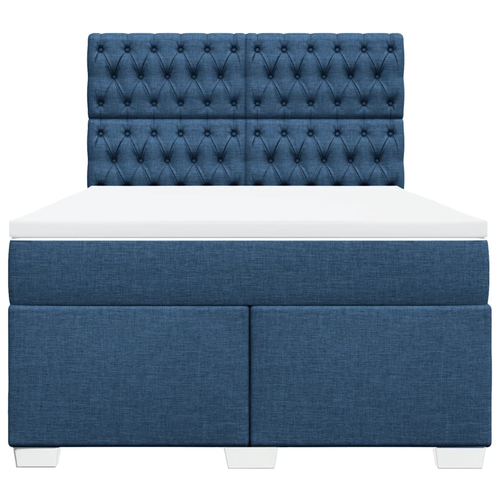 Sommier à lattes de lit avec matelas Bleu 140x200 cm Tissu - XIOS