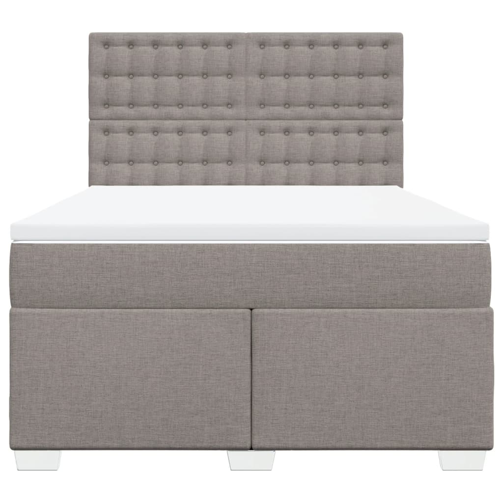 Sommier à lattes de lit avec matelas Taupe 140x200 cm Tissu - XIOS