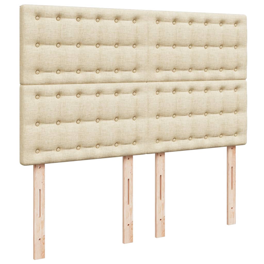 Sommier à lattes de lit avec matelas Crème 140x200 cm Tissu - XIOS