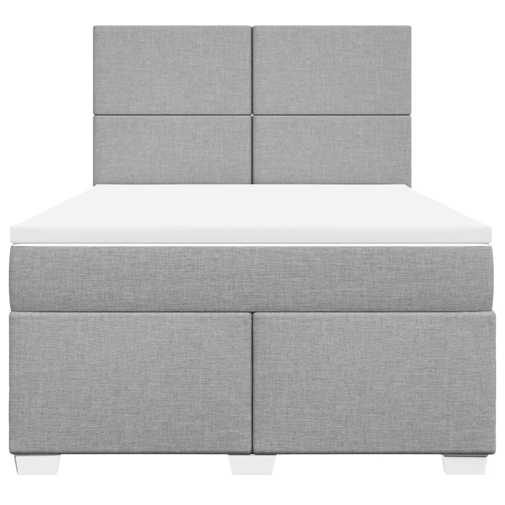Sommier à lattes de lit avec matelas Gris clair 160x200cm Tissu - XIOS