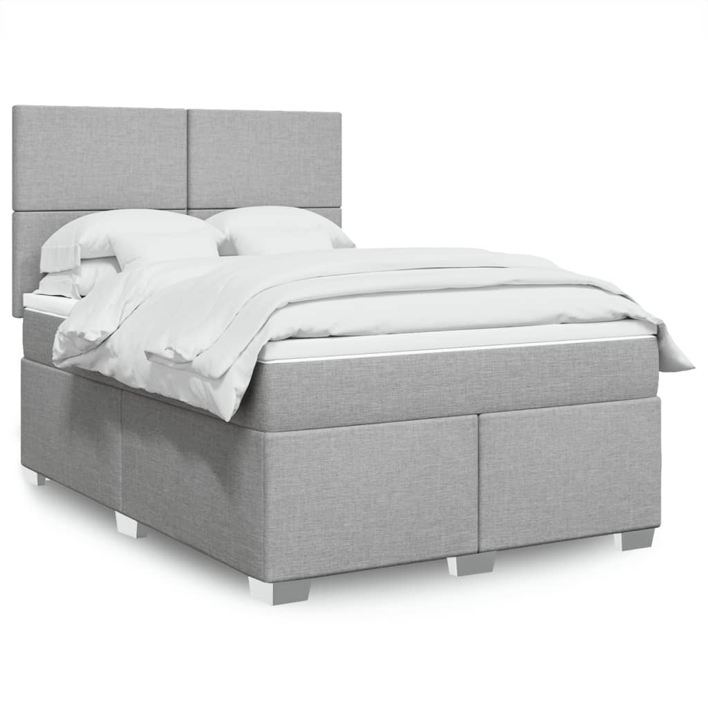 Sommier à lattes de lit avec matelas Gris clair 160x200cm Tissu - XIOS