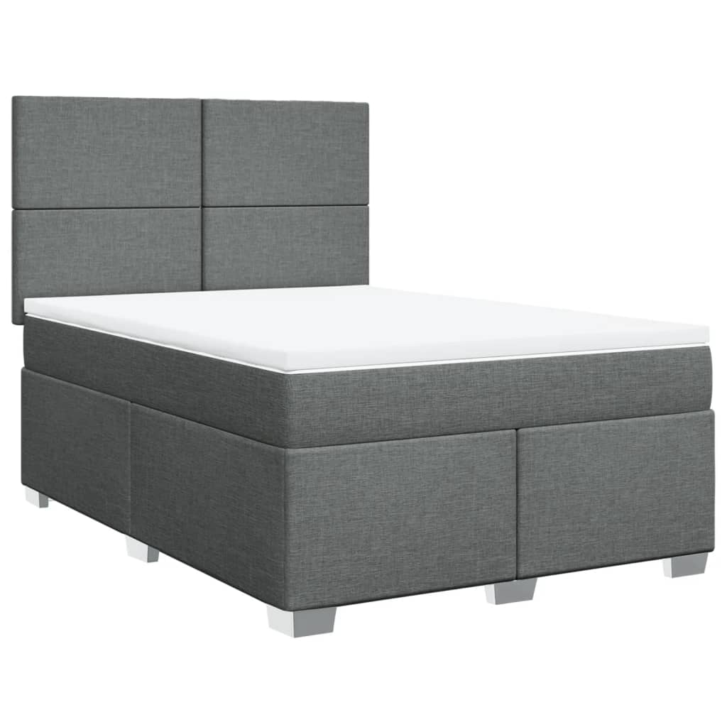 Sommier à lattes de lit avec matelas Gris foncé 160x200cm Tissu - XIOS