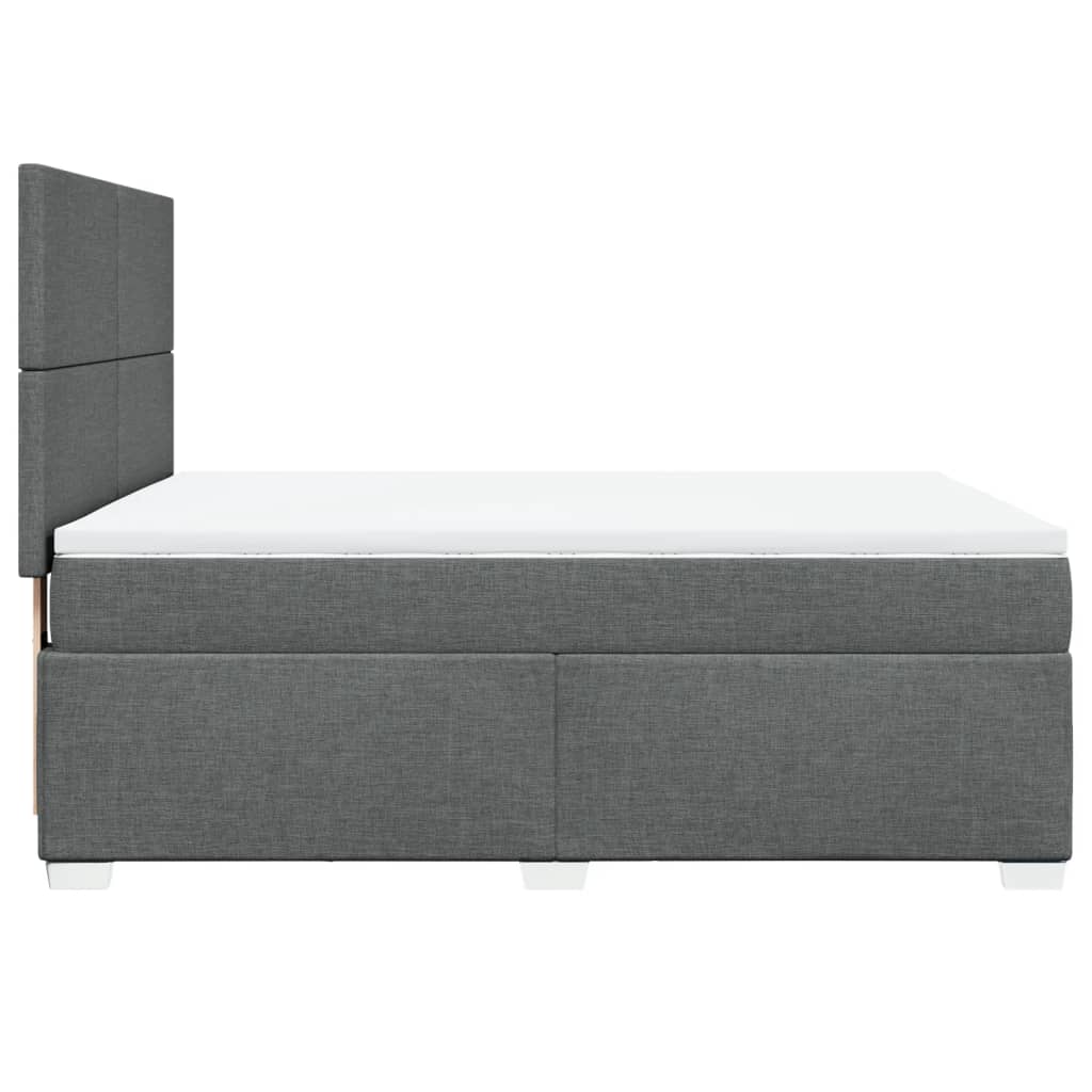 Sommier à lattes de lit avec matelas Gris foncé 160x200cm Tissu - XIOS