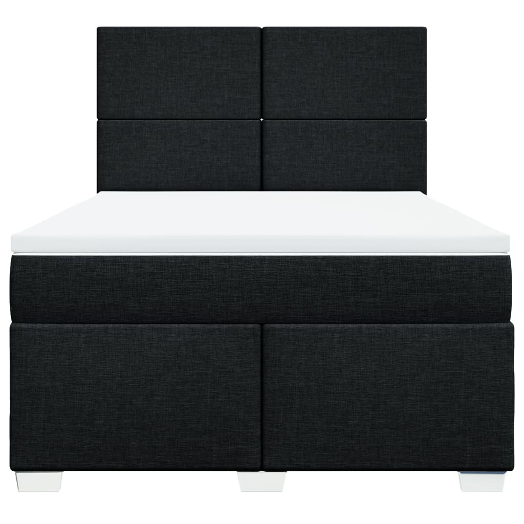 Sommier à lattes de lit avec matelas Noir 160x200 cm Tissu - XIOS