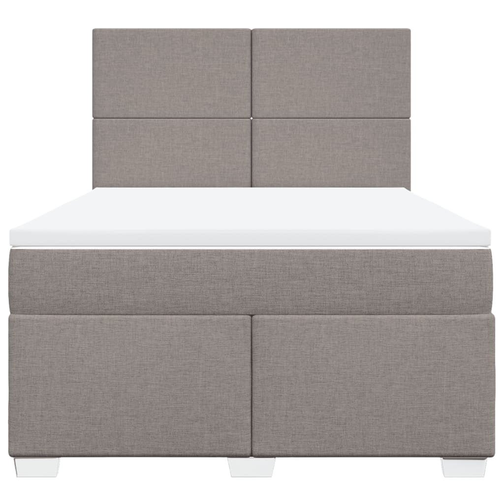 Sommier à lattes de lit avec matelas Taupe 160x200 cm Tissu - XIOS