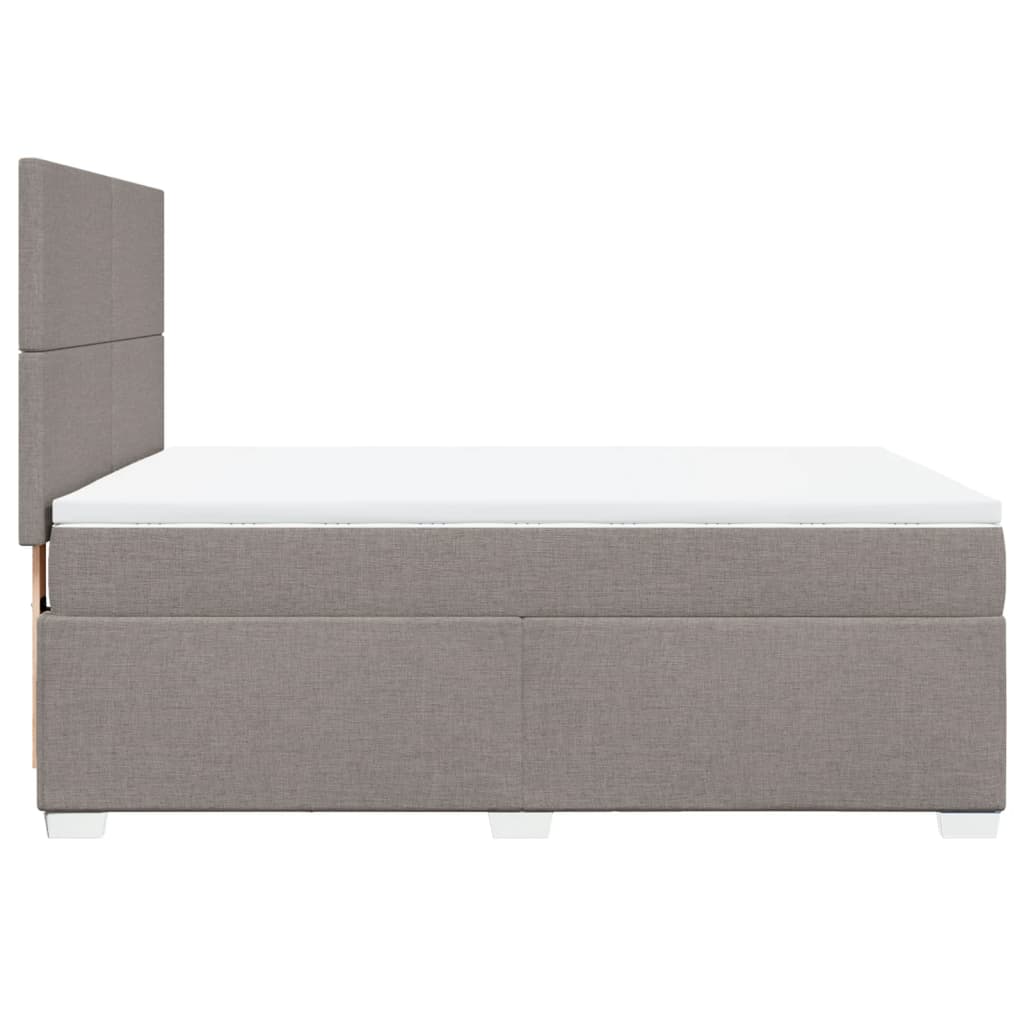 Sommier à lattes de lit avec matelas Taupe 160x200 cm Tissu - XIOS