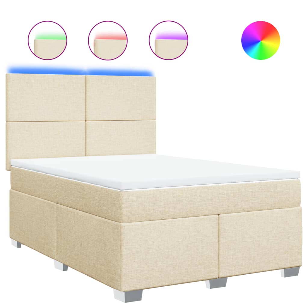 Sommier à lattes de lit avec matelas Crème 160x200 cm Tissu - XIOS