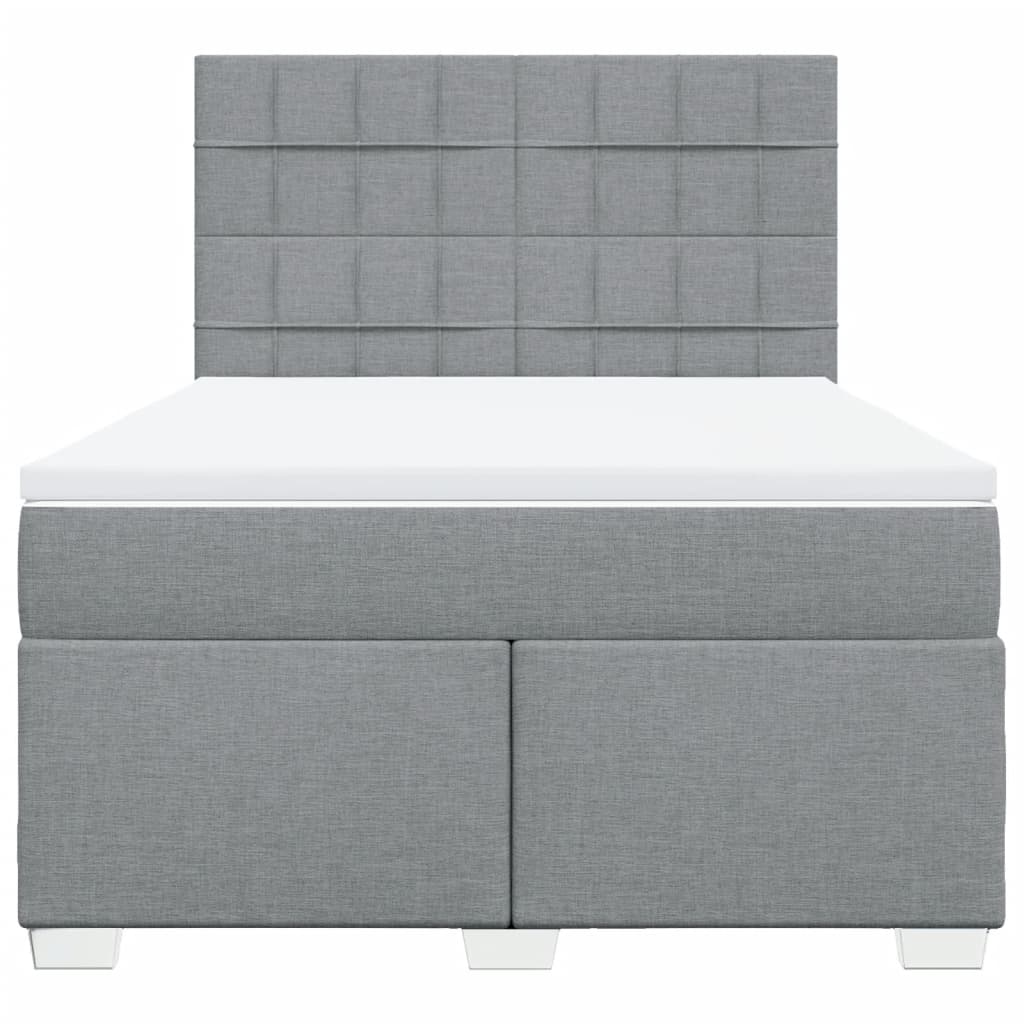 Sommier à lattes de lit avec matelas Gris clair 160x200cm Tissu - XIOS