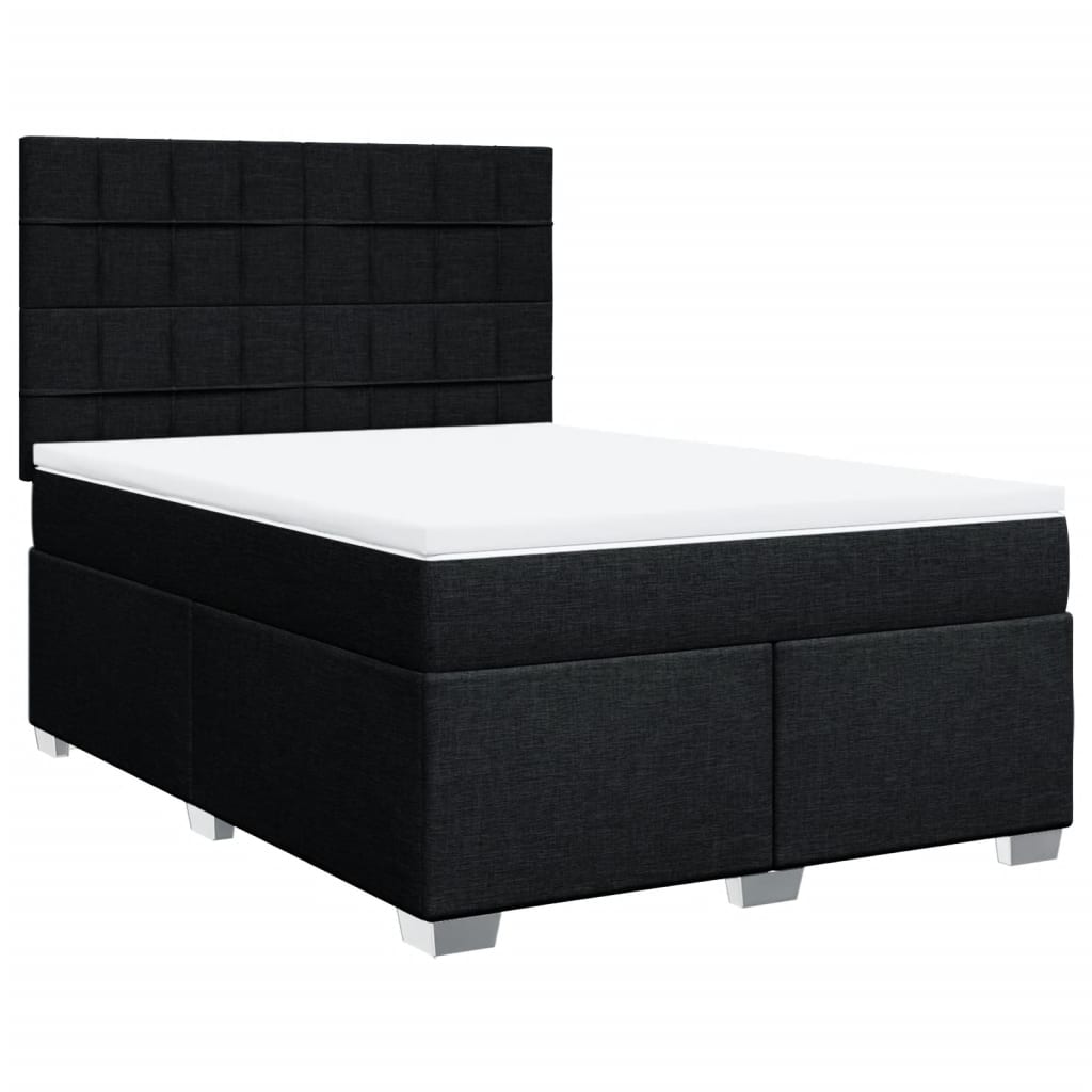 Sommier à lattes de lit avec matelas Noir 160x200 cm Tissu - XIOS