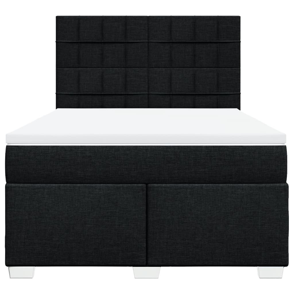 Sommier à lattes de lit avec matelas Noir 160x200 cm Tissu - XIOS