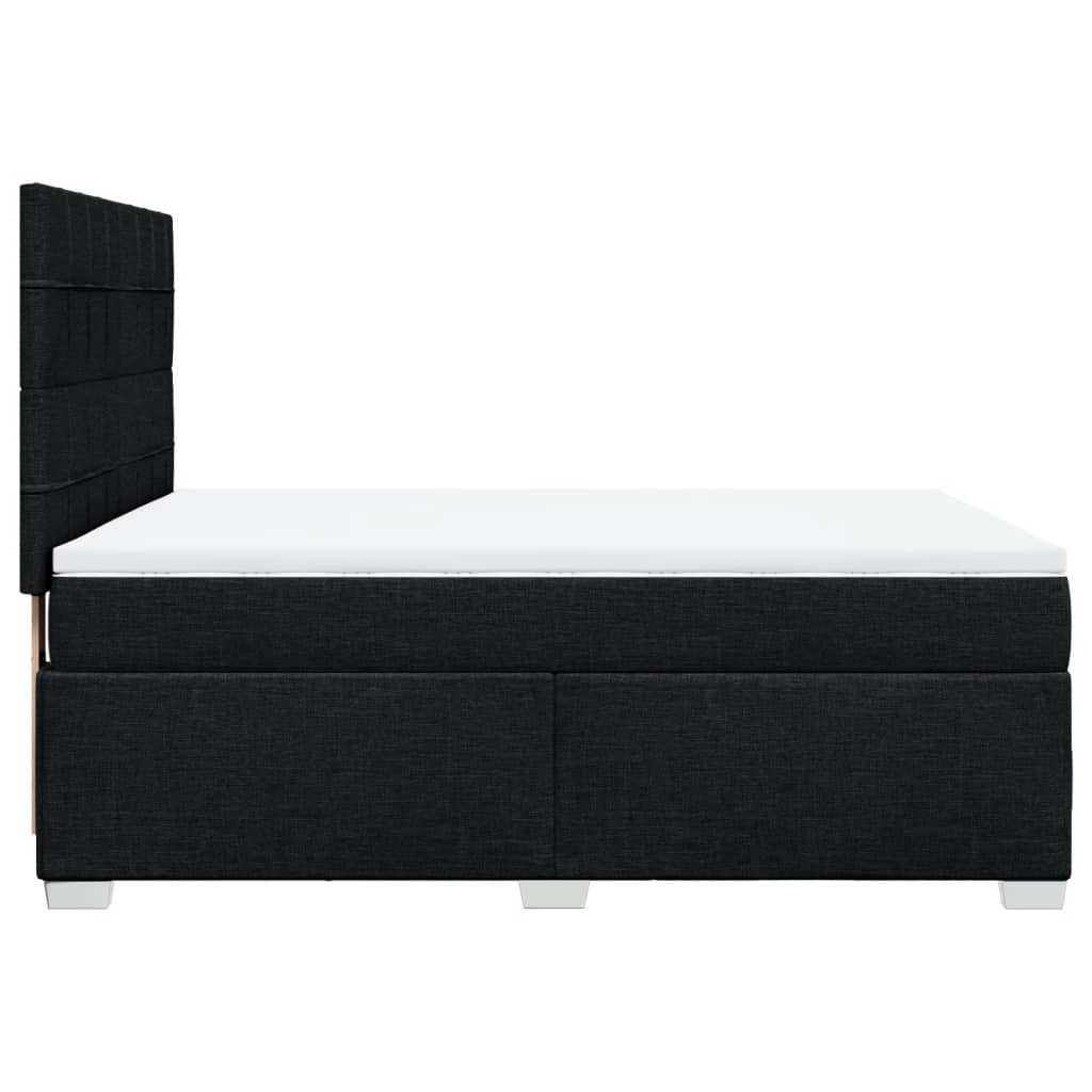 Sommier à lattes de lit avec matelas Noir 160x200 cm Tissu - XIOS