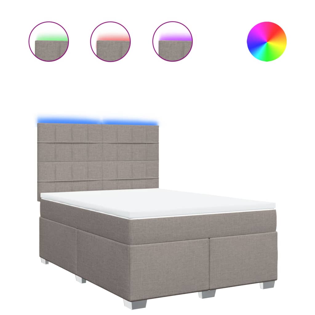Sommier à lattes de lit avec matelas Taupe 160x200 cm Tissu - XIOS