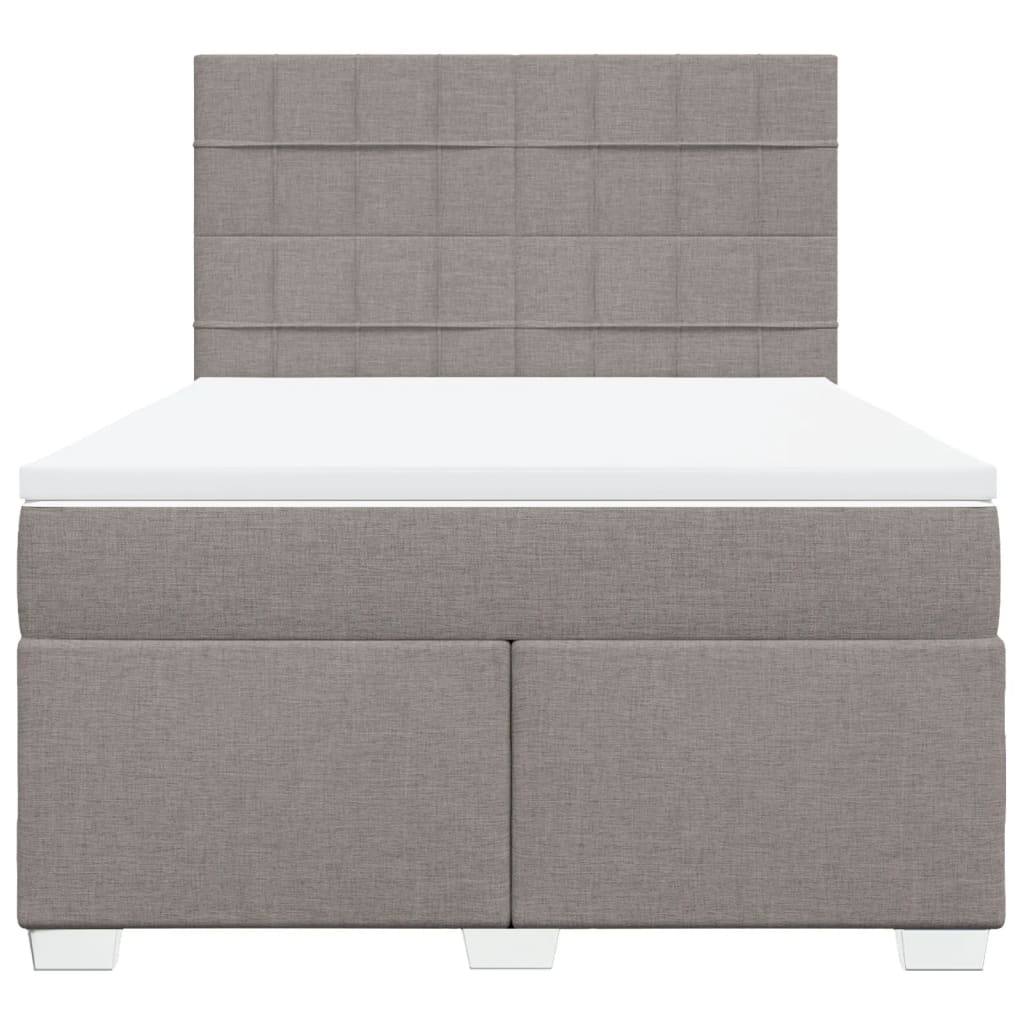 Sommier à lattes de lit avec matelas Taupe 160x200 cm Tissu - XIOS