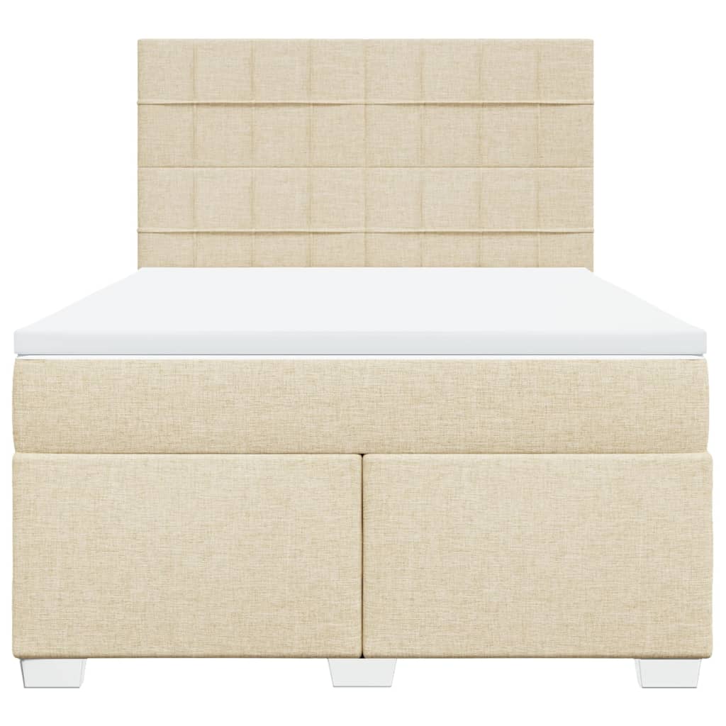 Sommier à lattes de lit avec matelas Crème 160x200 cm Tissu - XIOS