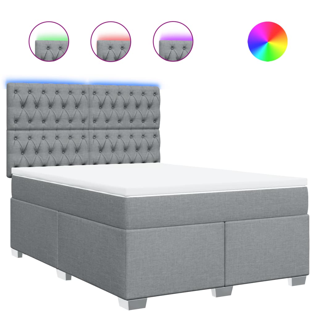 Sommier à lattes de lit avec matelas Gris clair 160x200cm Tissu - XIOS