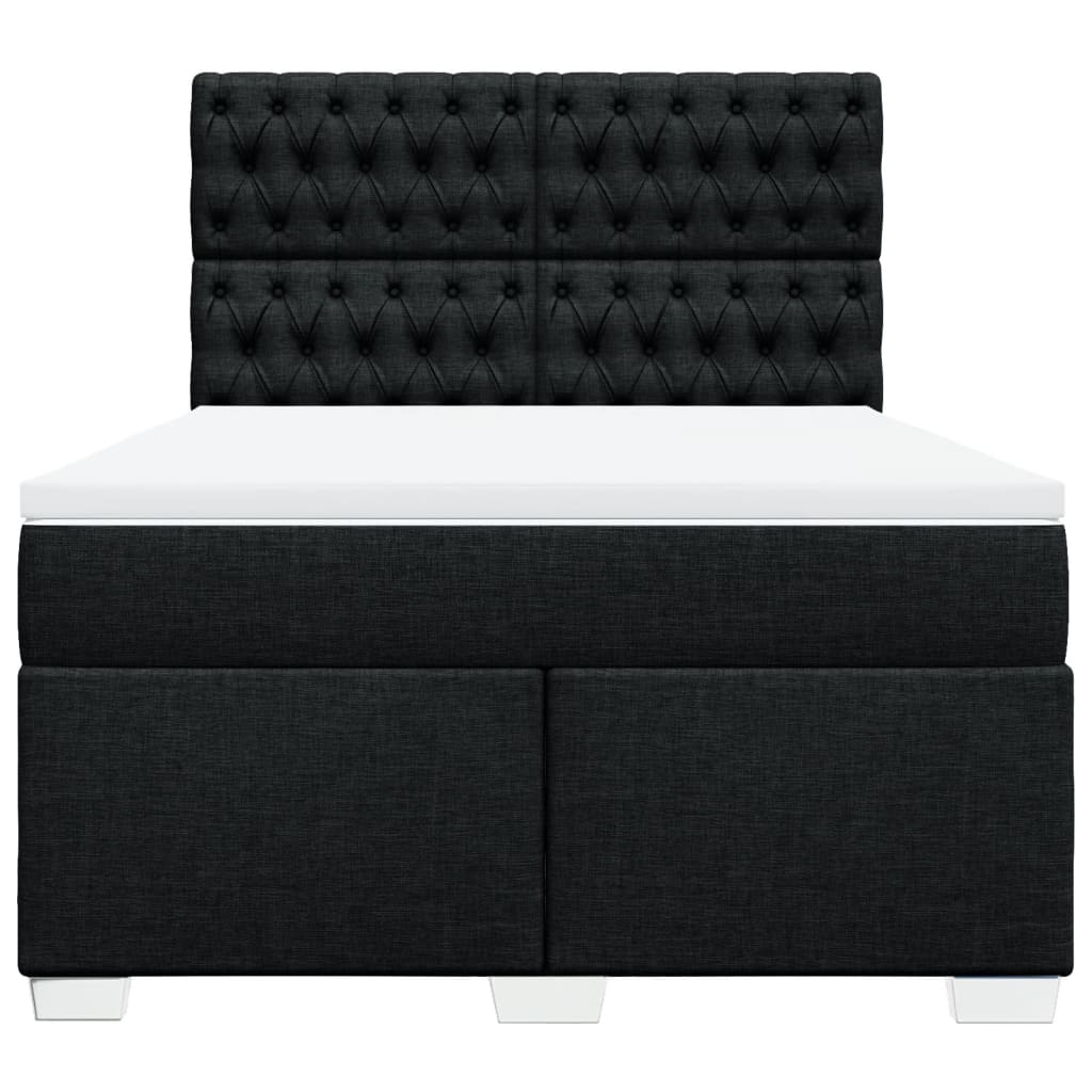Sommier à lattes de lit avec matelas Noir 160x200 cm Tissu - XIOS