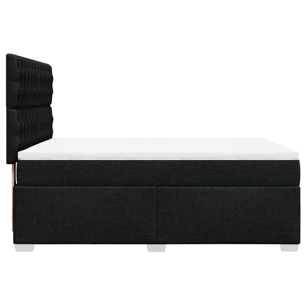 Sommier à lattes de lit avec matelas Noir 160x200 cm Tissu - XIOS