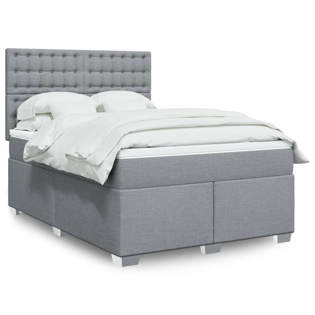 Sommier à lattes de lit avec matelas Gris clair 160x200cm Tissu - XIOS