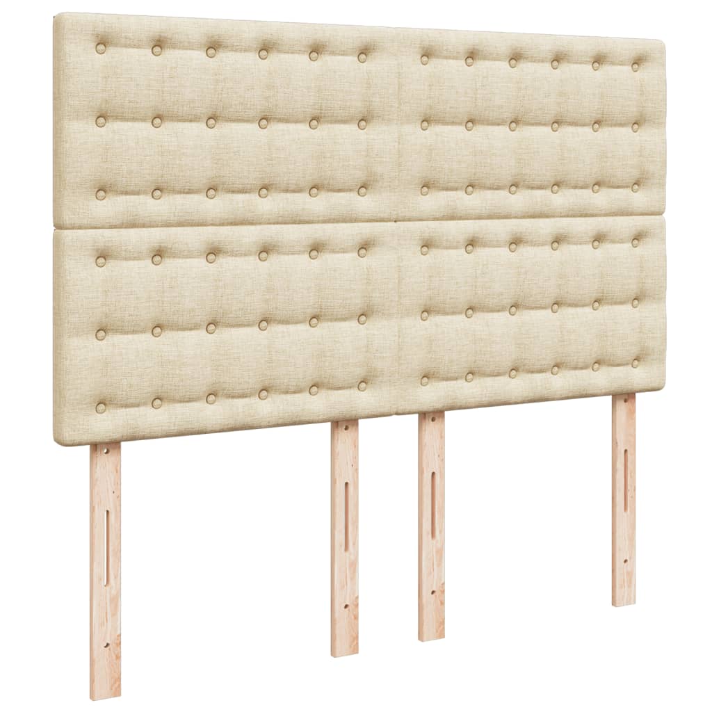 Sommier à lattes de lit avec matelas Crème 160x200 cm Tissu - XIOS