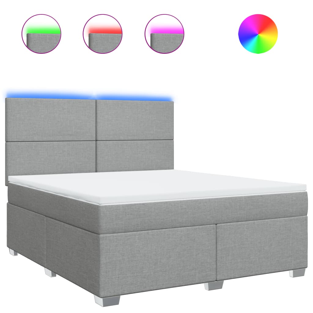 Sommier à lattes de lit avec matelas Gris clair 180x200cm Tissu - XIOS