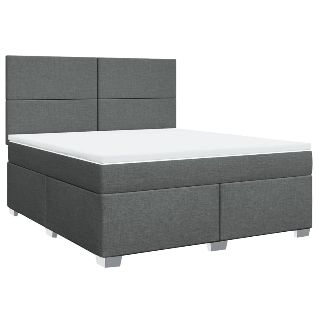 Sommier à lattes de lit avec matelas Gris foncé 180x200cm Tissu - XIOS