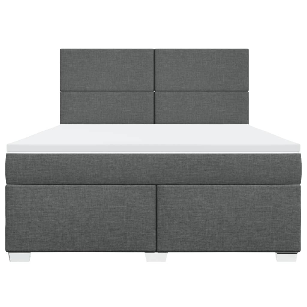 Sommier à lattes de lit avec matelas Gris foncé 180x200cm Tissu - XIOS
