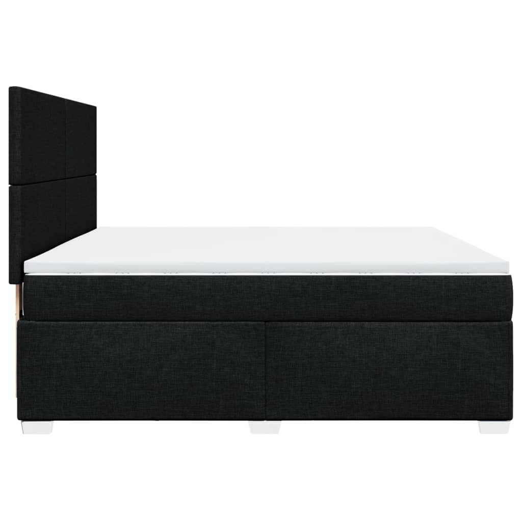 Sommier à lattes de lit avec matelas Noir 180x200 cm Tissu - XIOS