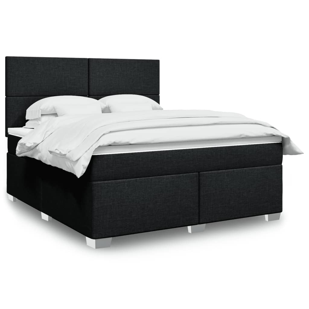 Sommier à lattes de lit avec matelas Noir 180x200 cm Tissu - XIOS