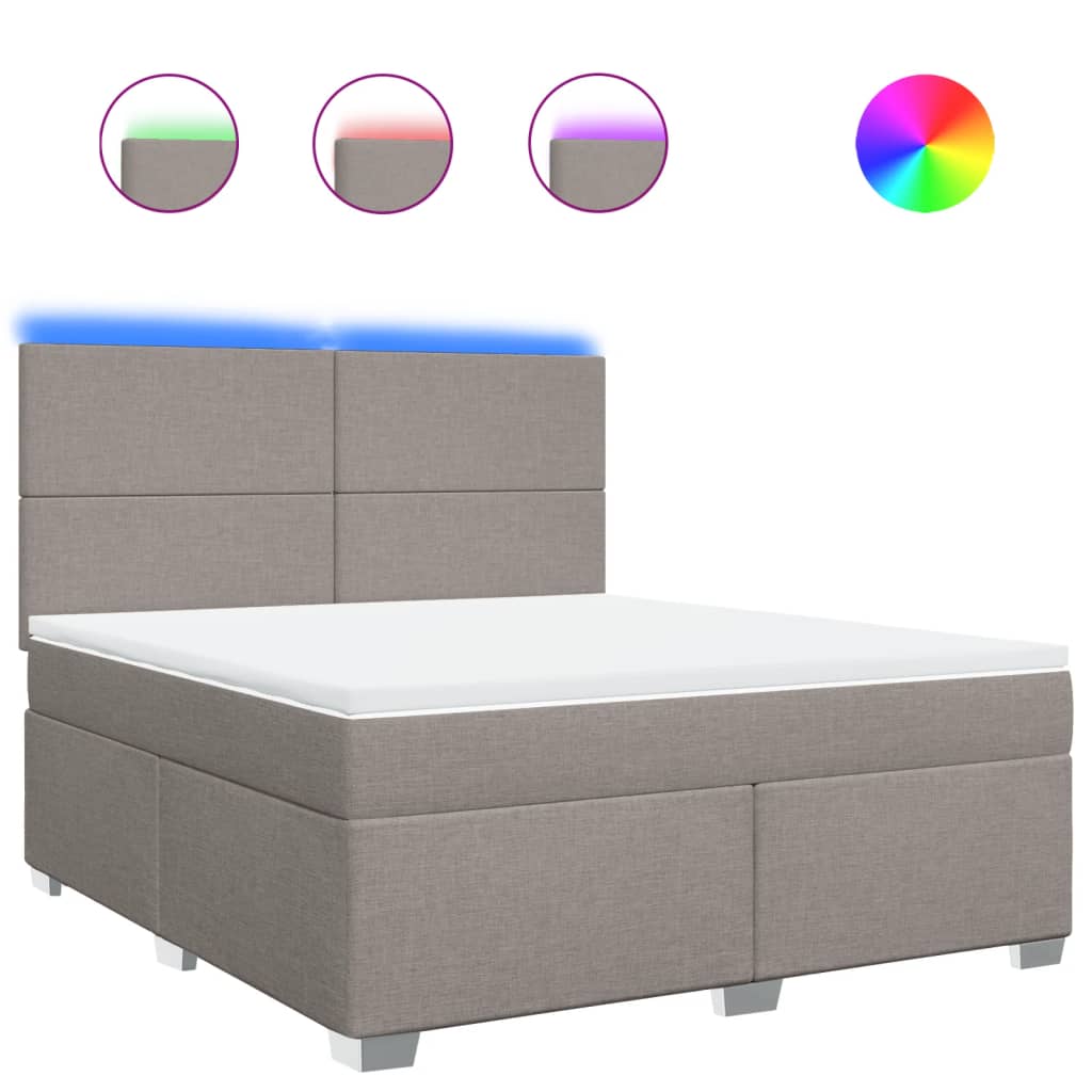 Sommier à lattes de lit avec matelas Taupe 180x200 cm Tissu - XIOS