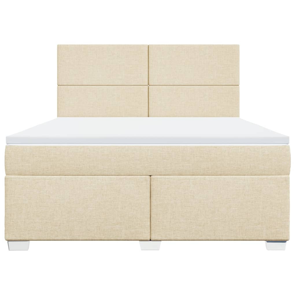 Sommier à lattes de lit avec matelas Crème 180x200 cm Tissu - XIOS