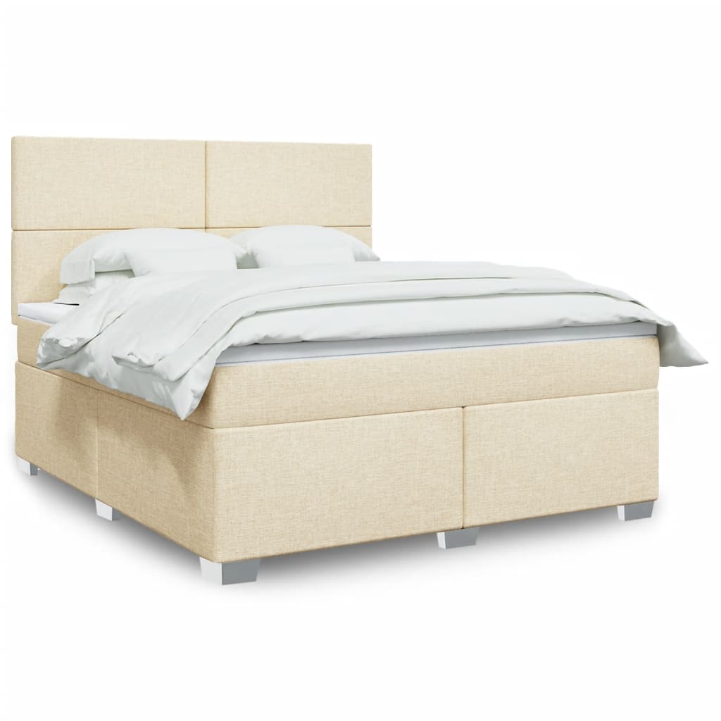 Sommier à lattes de lit avec matelas Crème 180x200 cm Tissu - XIOS