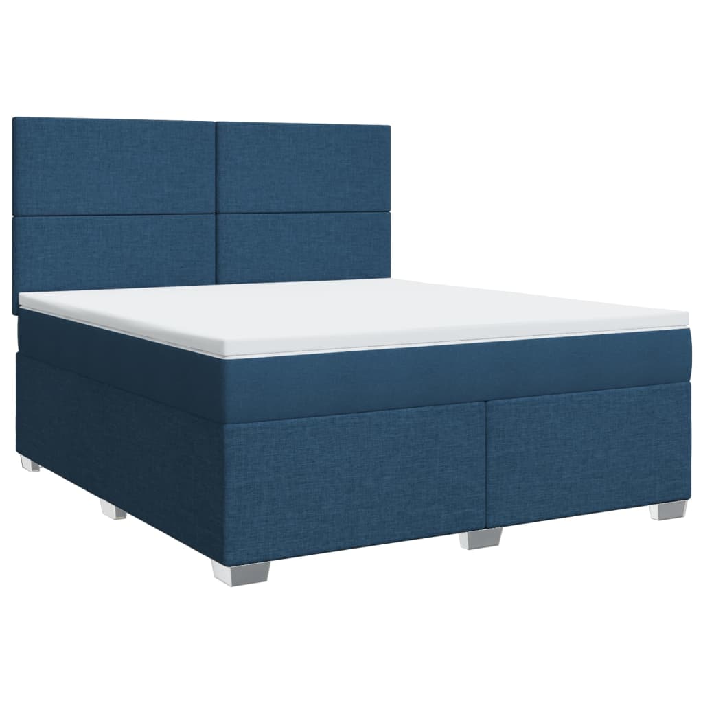 Sommier à lattes de lit avec matelas Bleu 180x200 cm Tissu - XIOS