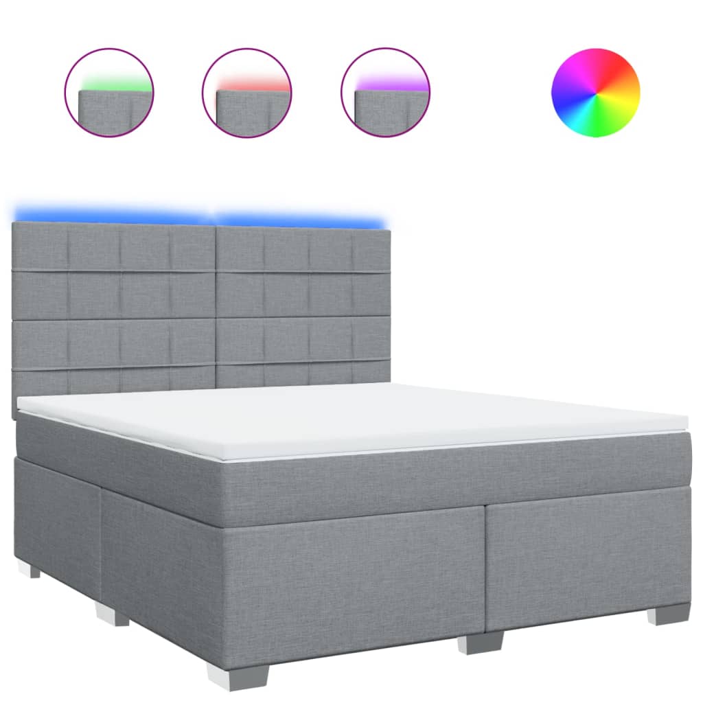 Sommier à lattes de lit avec matelas Gris clair 180x200cm Tissu - XIOS