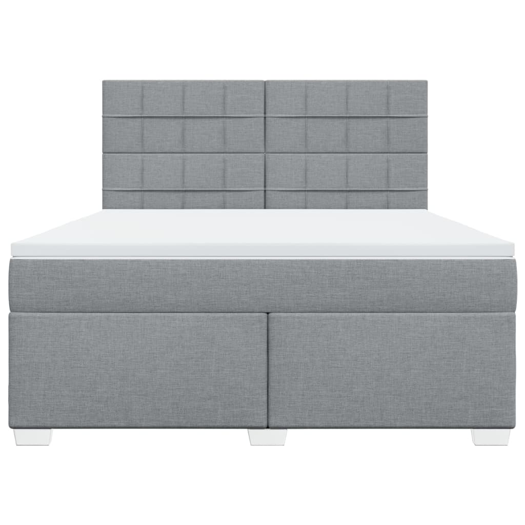 Sommier à lattes de lit avec matelas Gris clair 180x200cm Tissu - XIOS