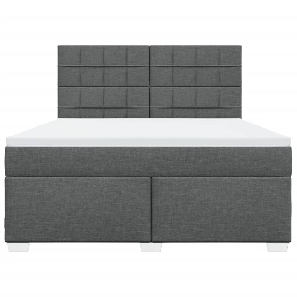 Sommier à lattes de lit avec matelas Gris foncé 180x200cm Tissu - XIOS