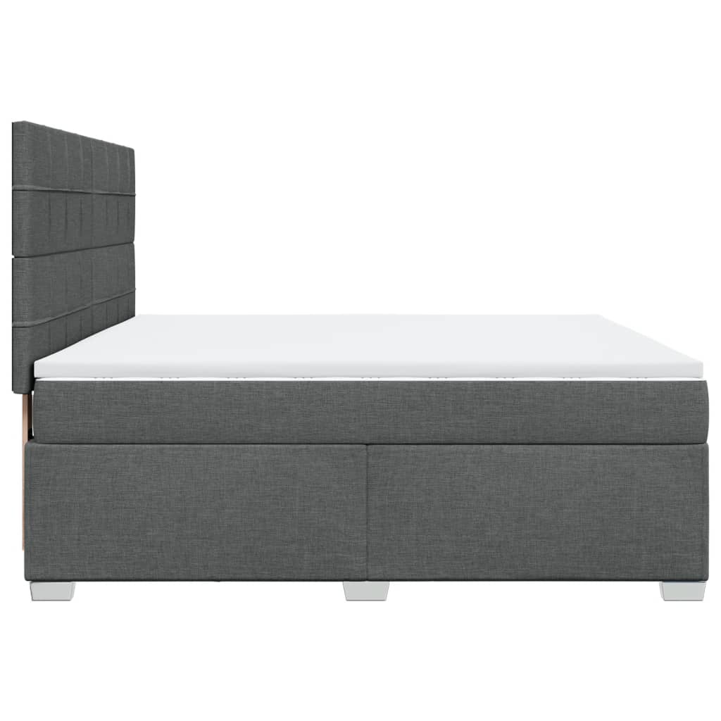 Sommier à lattes de lit avec matelas Gris foncé 180x200cm Tissu - XIOS
