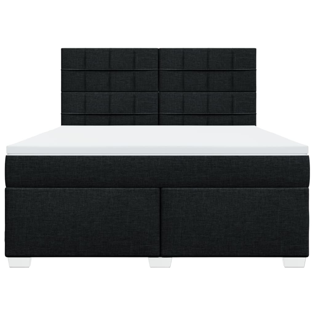 Sommier à lattes de lit avec matelas Noir 180x200 cm Tissu - XIOS