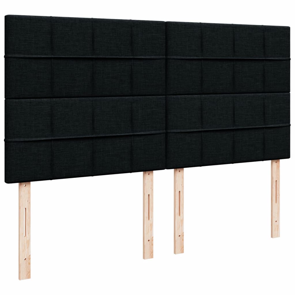 Sommier à lattes de lit avec matelas Noir 180x200 cm Tissu - XIOS