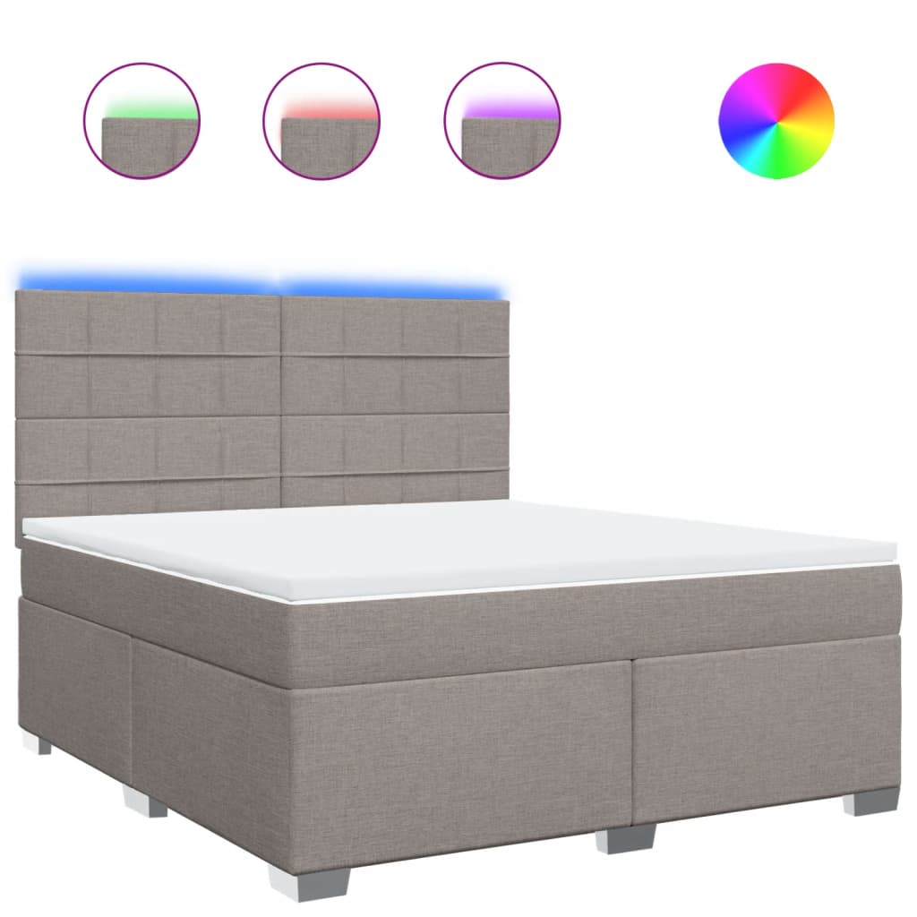 Sommier à lattes de lit avec matelas Taupe 180x200 cm Tissu - XIOS