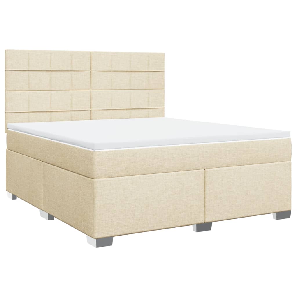 Sommier à lattes de lit avec matelas Crème 180x200 cm Tissu - XIOS