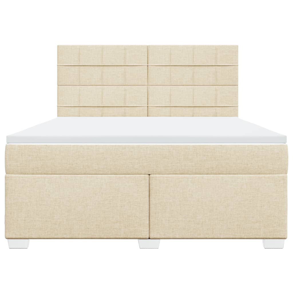 Sommier à lattes de lit avec matelas Crème 180x200 cm Tissu - XIOS