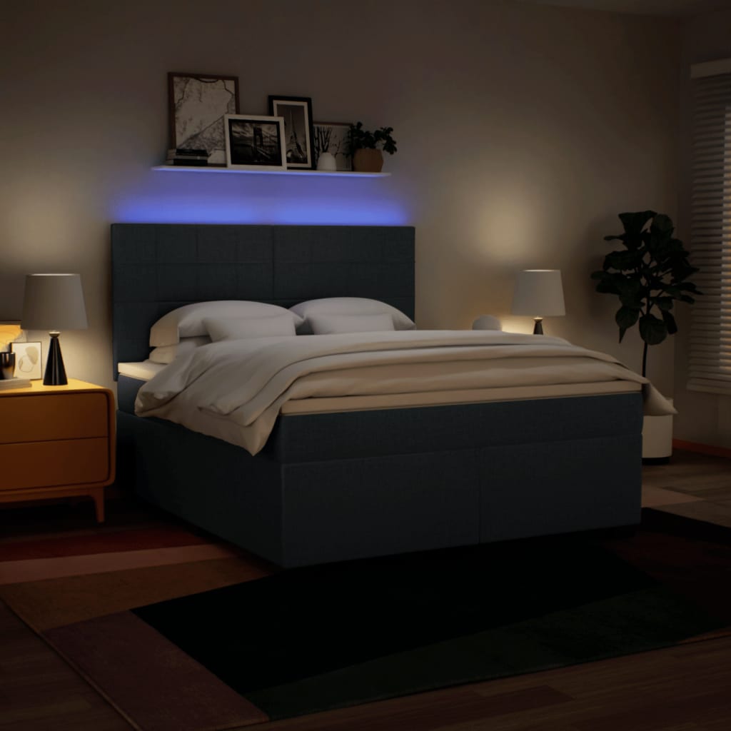 Sommier à lattes de lit avec matelas Bleu 180x200 cm Tissu - XIOS