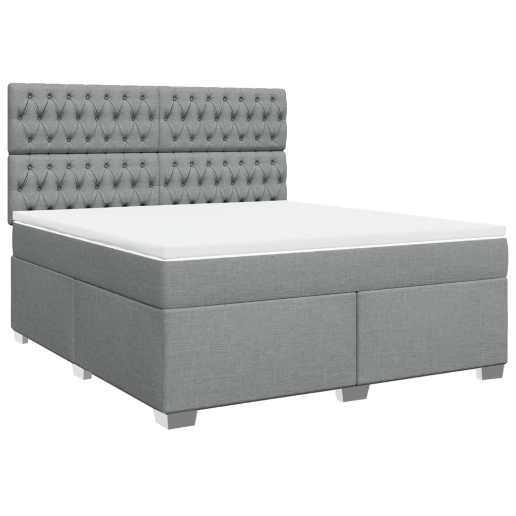 Sommier à lattes de lit avec matelas Gris clair 180x200cm Tissu - XIOS
