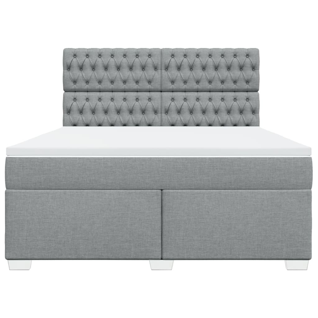 Sommier à lattes de lit avec matelas Gris clair 180x200cm Tissu - XIOS